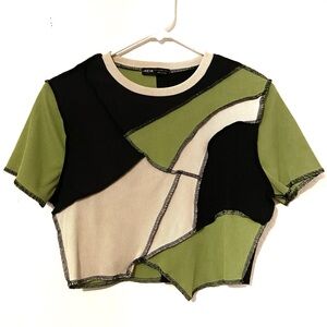 Shein Abstract Crop Top Size Large